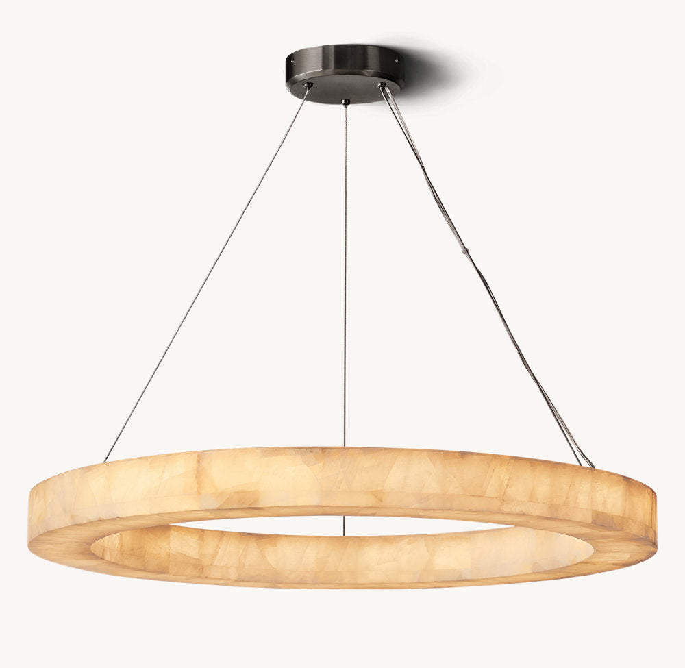 Calcite Aurora LED Ring Chandelier