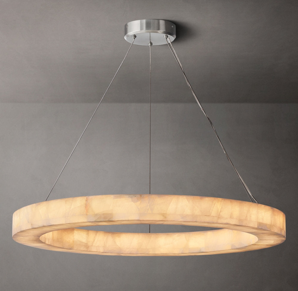 Calcite Aurora LED Ring Chandelier