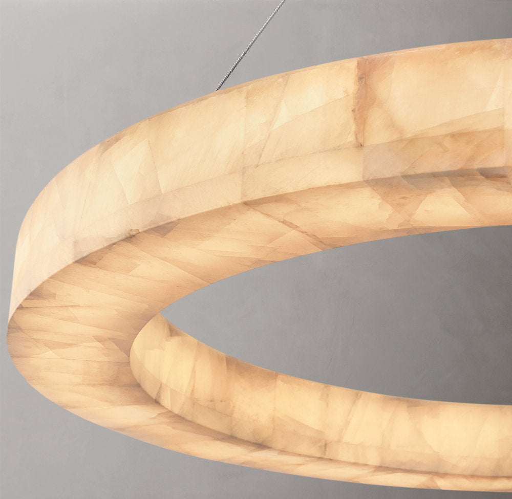 Calcite Aurora LED Ring Chandelier