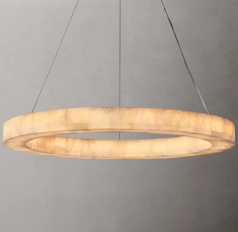 Calcite Aurora LED Ring Chandelier
