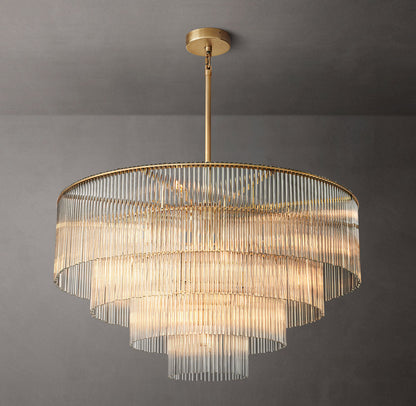 Carved Crystal Cascade Chandelier