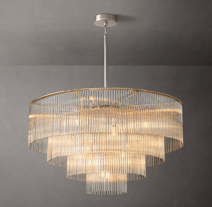 Carved Crystal Cascade Chandelier