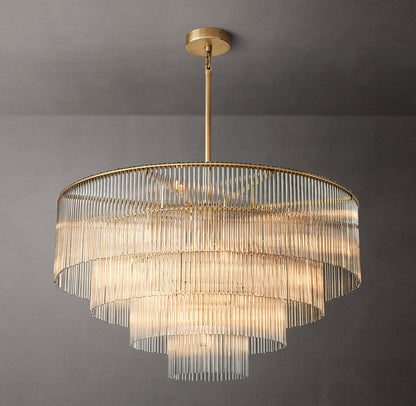Carved Crystal Cascade Chandelier