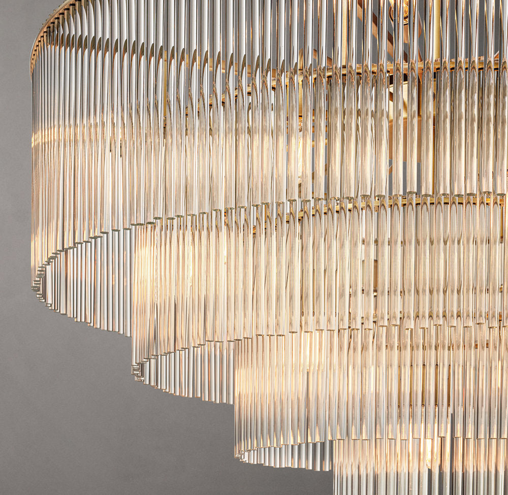 Carved Crystal Cascade Chandelier