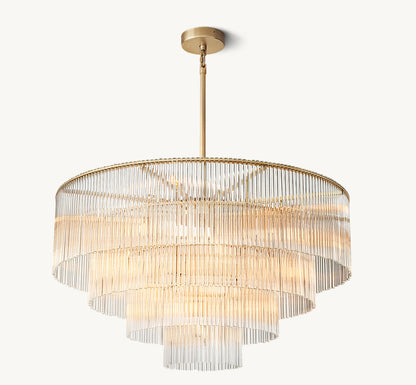 Carved Crystal Cascade Chandelier