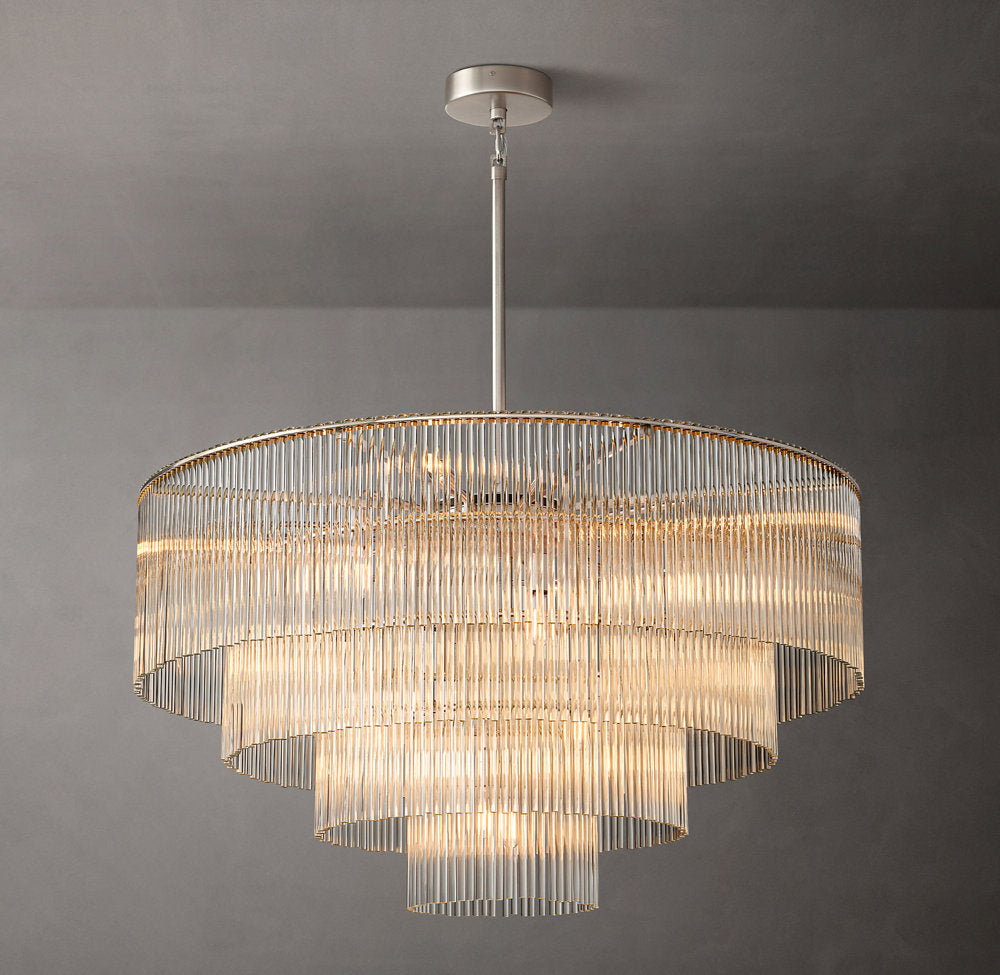Carved Crystal Cascade Chandelier