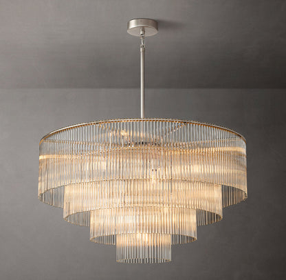 Carved Crystal Cascade Chandelier
