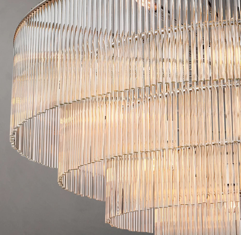 Carved Crystal Cascade Chandelier