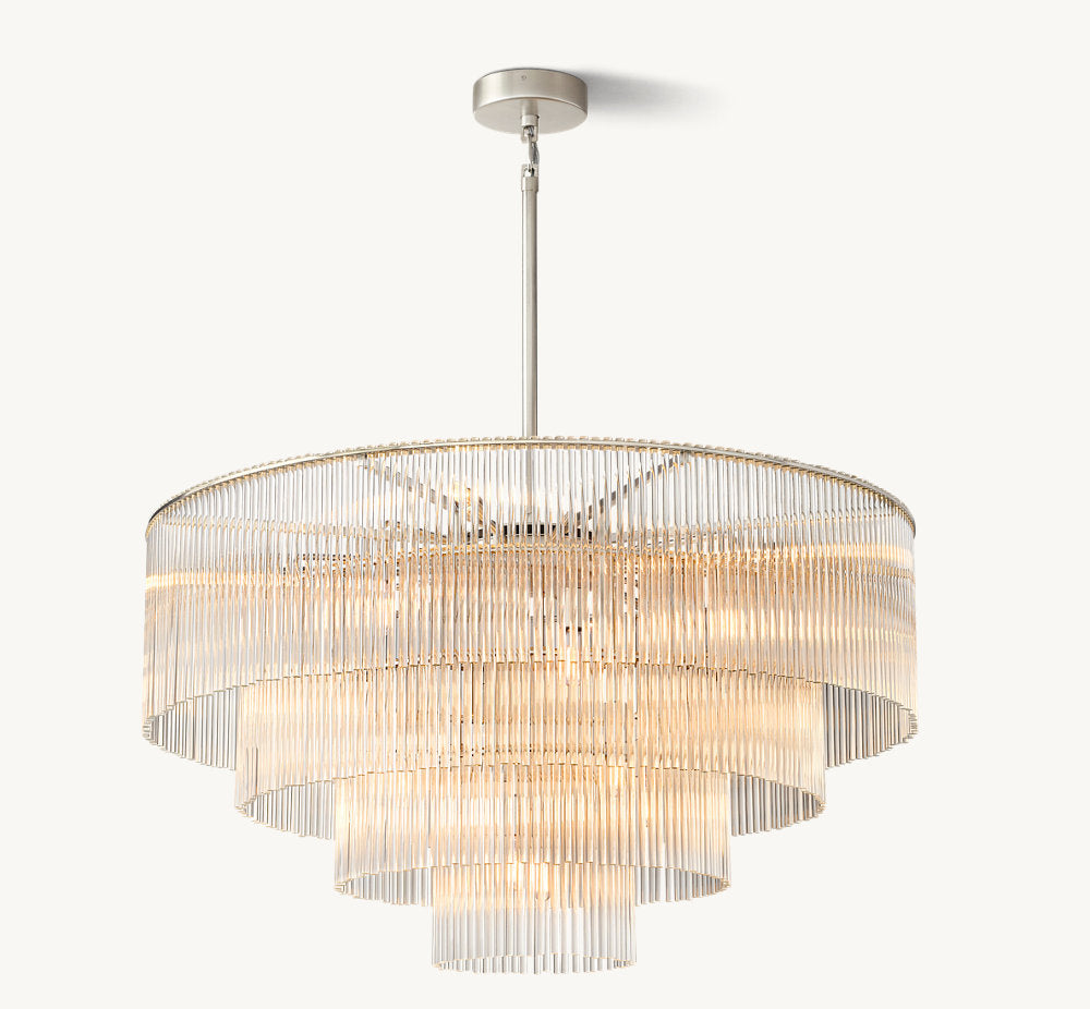 Carved Crystal Cascade Chandelier