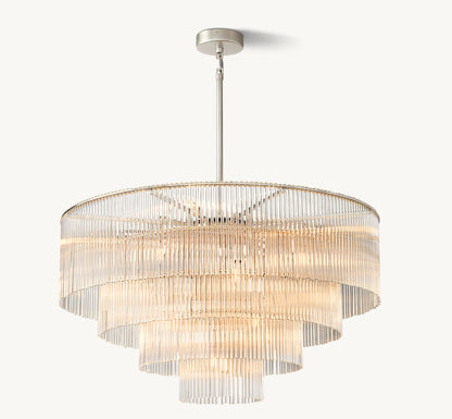 Carved Crystal Cascade Chandelier