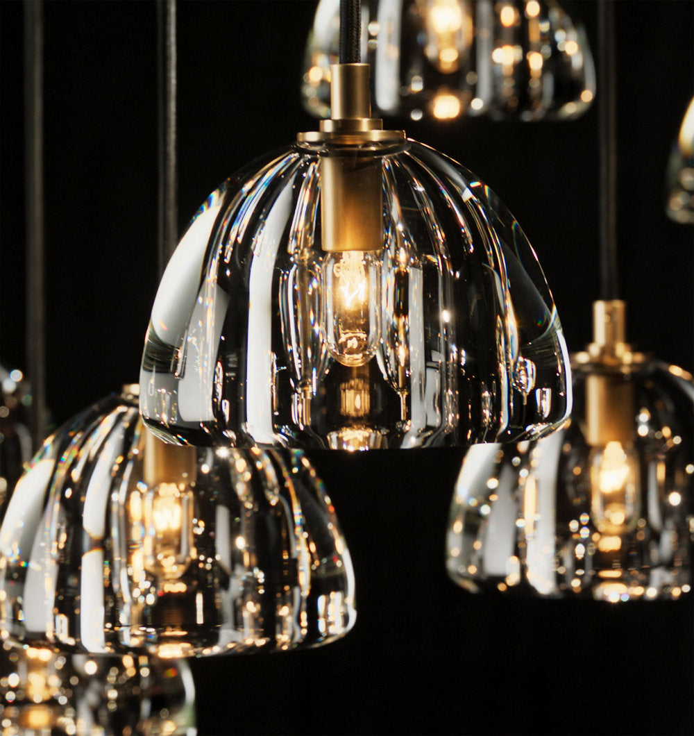 Carved Crystal Hemisphere Wall Light