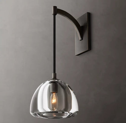 Carved Crystal Hemisphere Wall Light