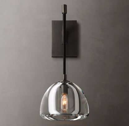 Carved Crystal Hemisphere Wall Light