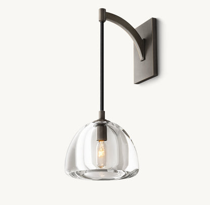 Carved Crystal Hemisphere Wall Light