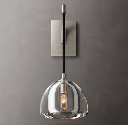 Carved Crystal Hemisphere Wall Light