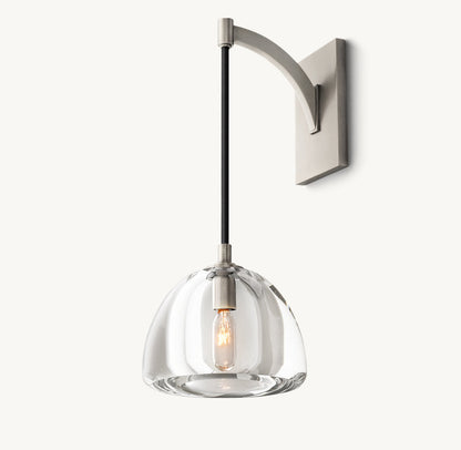 Carved Crystal Hemisphere Wall Light