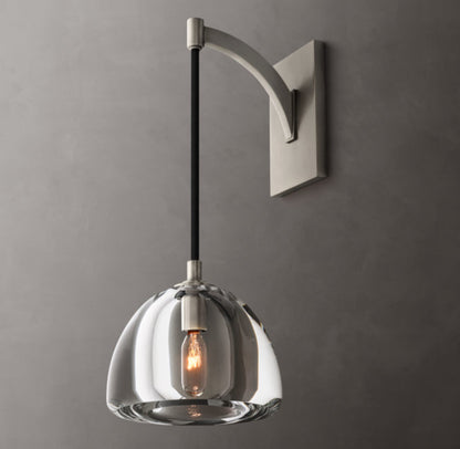 Carved Crystal Hemisphere Wall Light