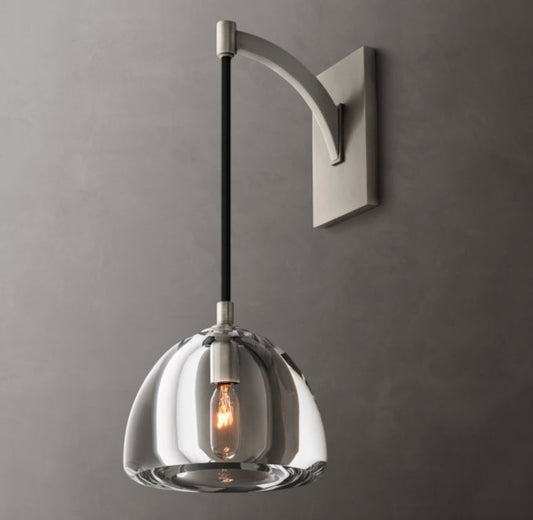 Carved Crystal Hemisphere Wall Light