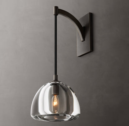 Carved Crystal Hemisphere Wall Light
