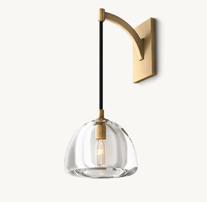 Carved Crystal Hemisphere Wall Light