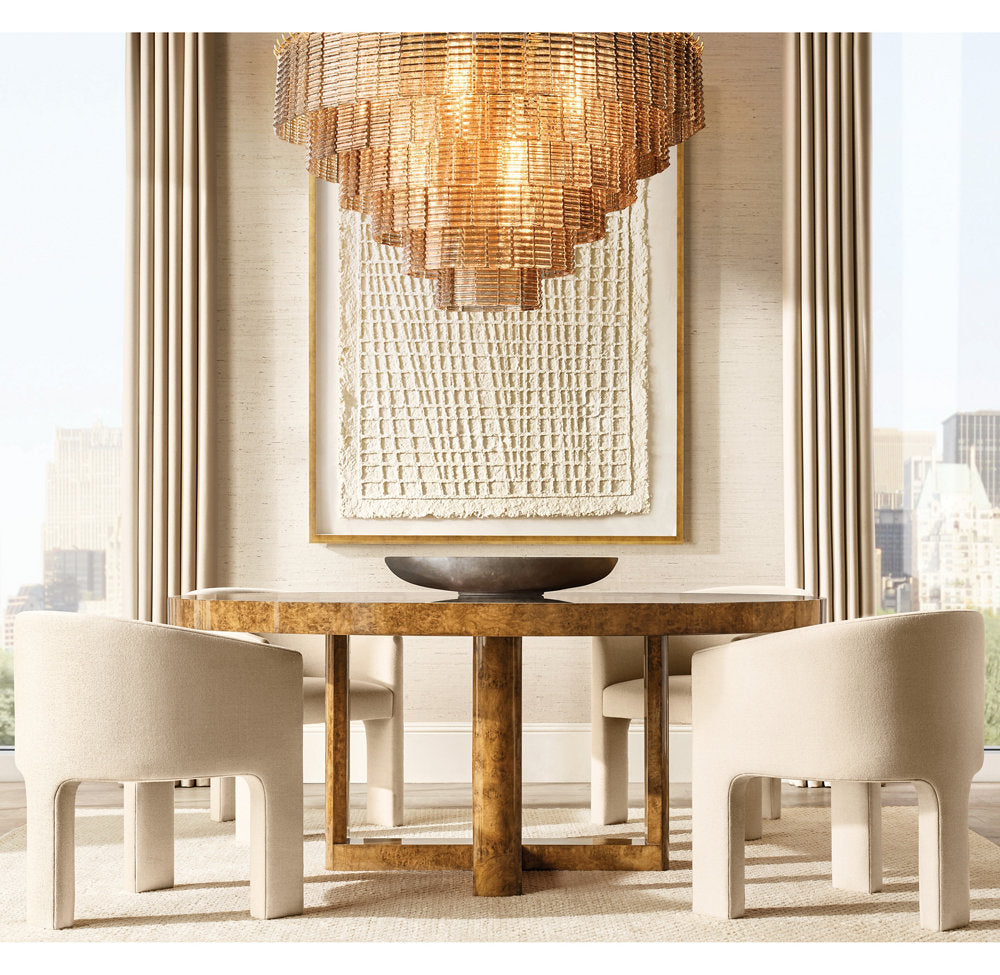 Cascading Smoke Glass Drum Chandelier