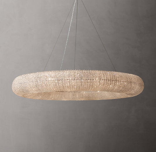 Celestine Crystal Bead LED Halo Chandelier