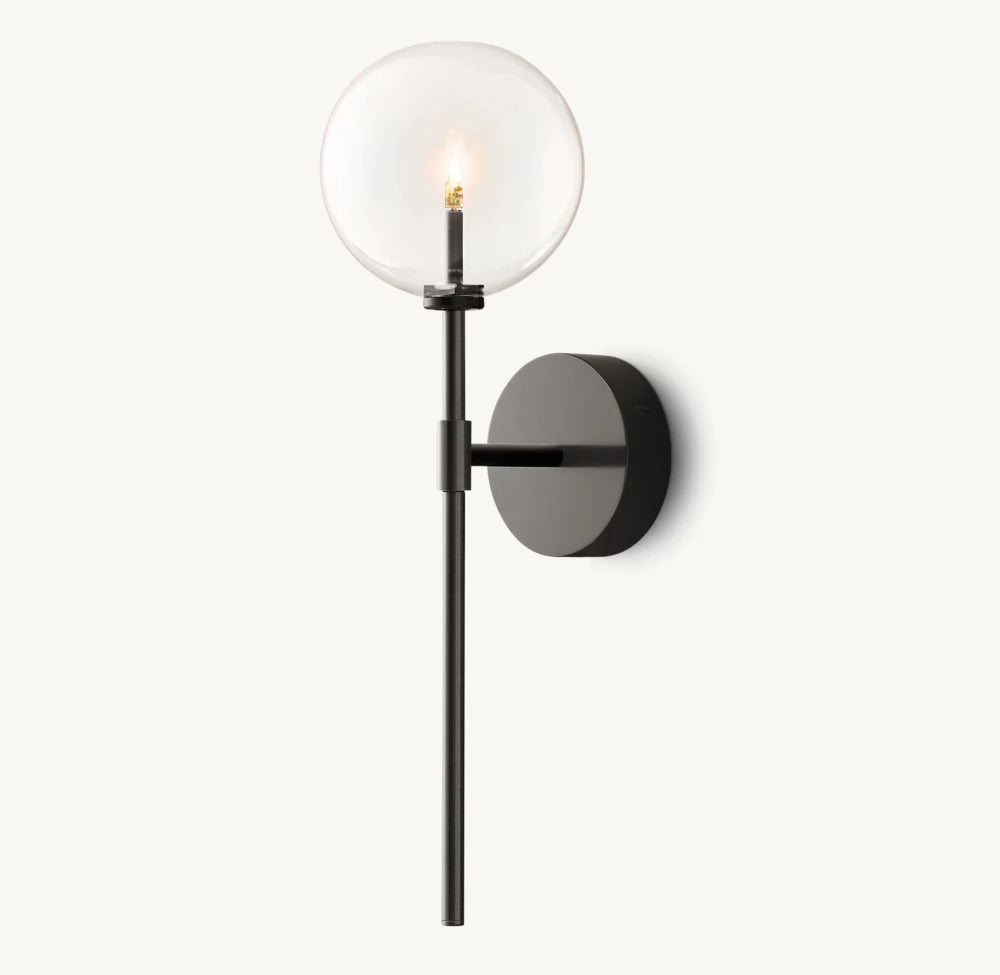 Clear Borosilicate Globe Wall Light