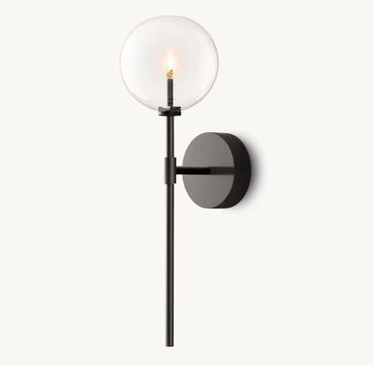 Clear Borosilicate Globe Wall Light