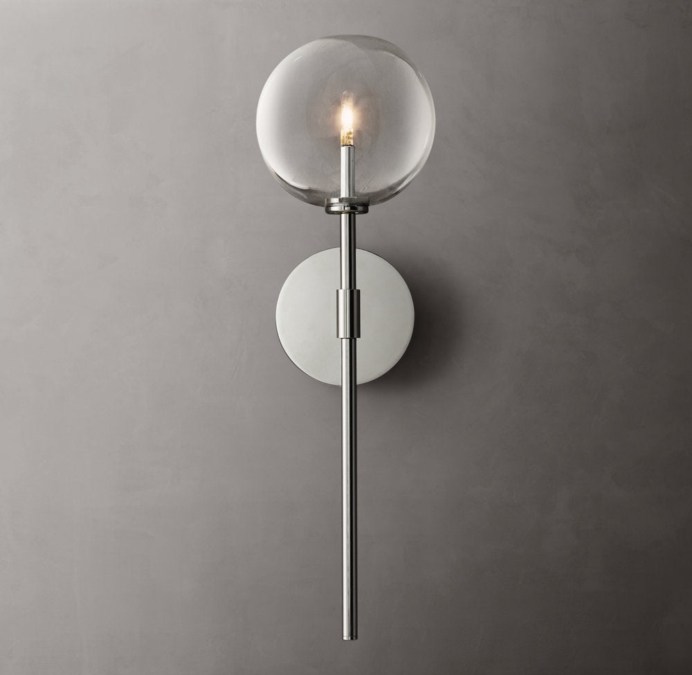 Clear Borosilicate Globe Wall Light