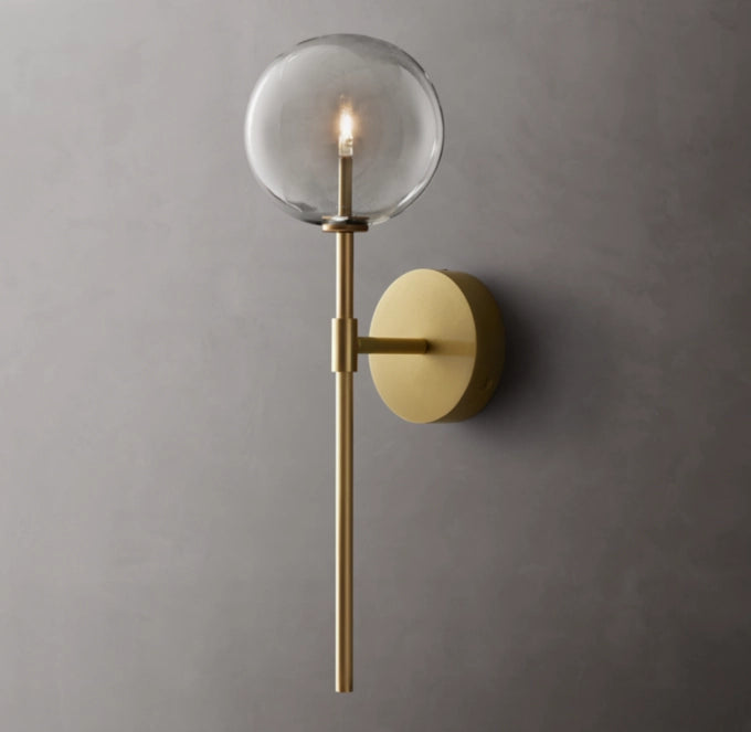 Clear Borosilicate Globe Wall Light