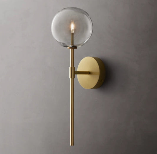 Clear Borosilicate Globe Wall Light