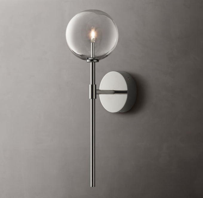 Clear Borosilicate Globe Wall Light
