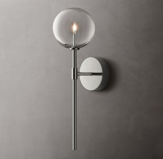Clear Borosilicate Globe Wall Light