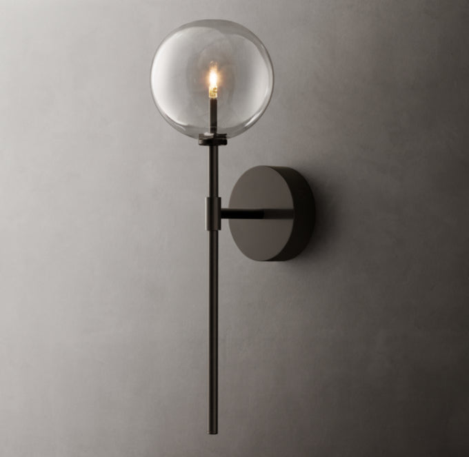 Clear Borosilicate Globe Wall Light
