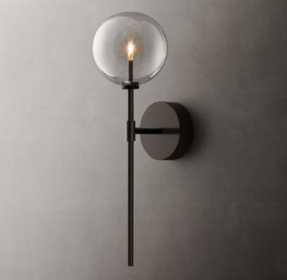 Clear Borosilicate Globe Wall Light