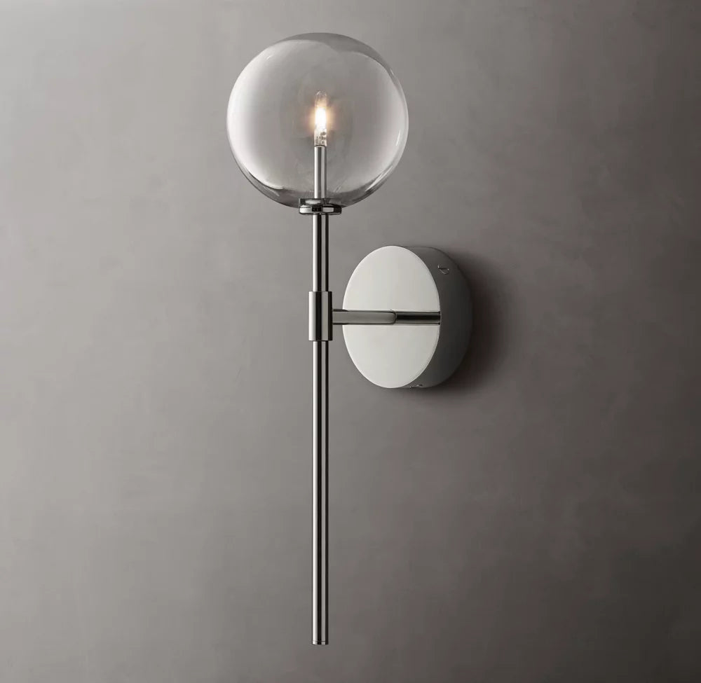 Clear Borosilicate Globe Wall Light