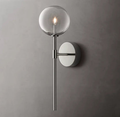 Clear Borosilicate Globe Wall Light