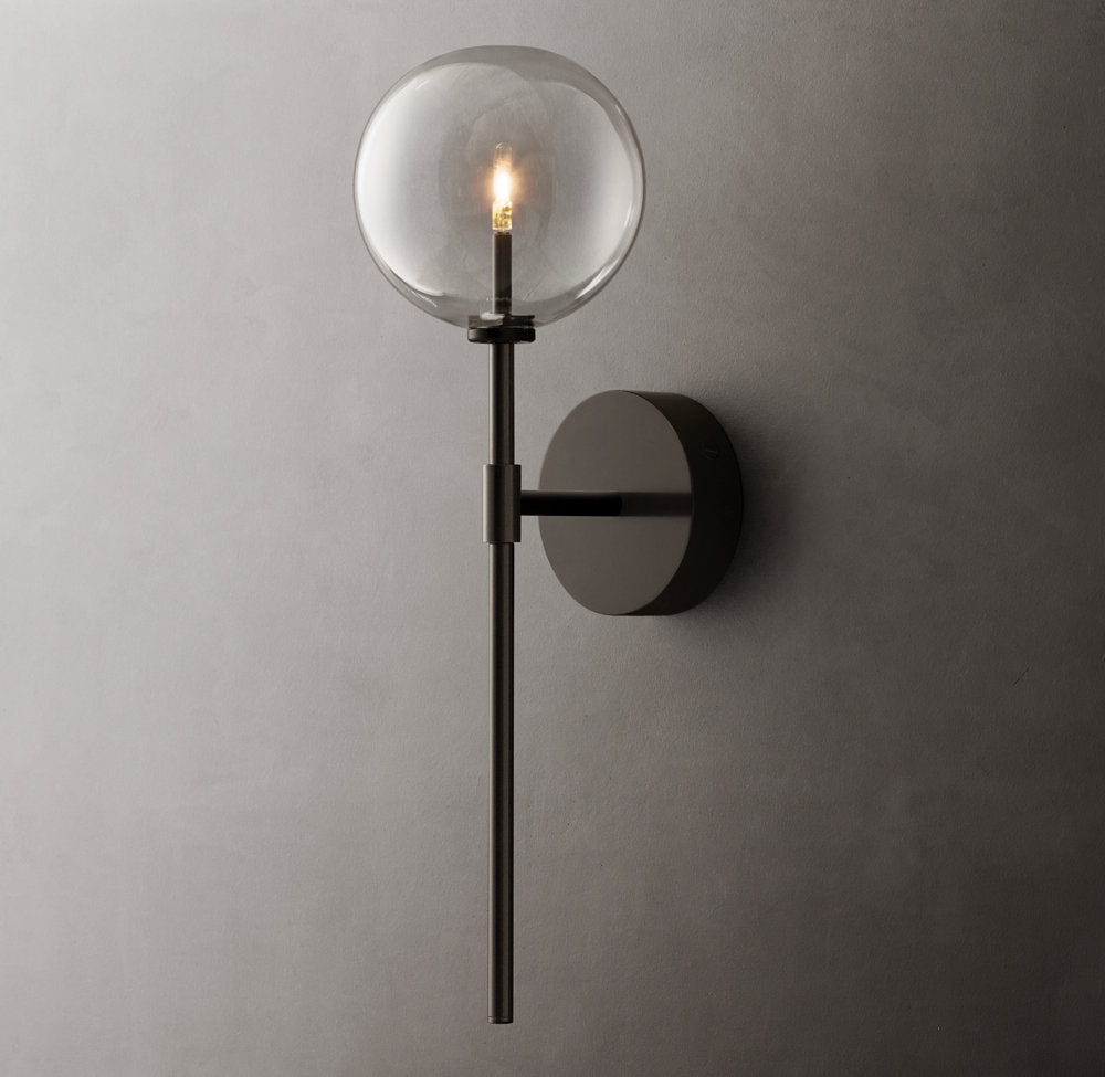 Clear Borosilicate Globe Wall Light