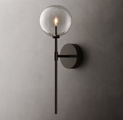 Clear Borosilicate Globe Wall Light