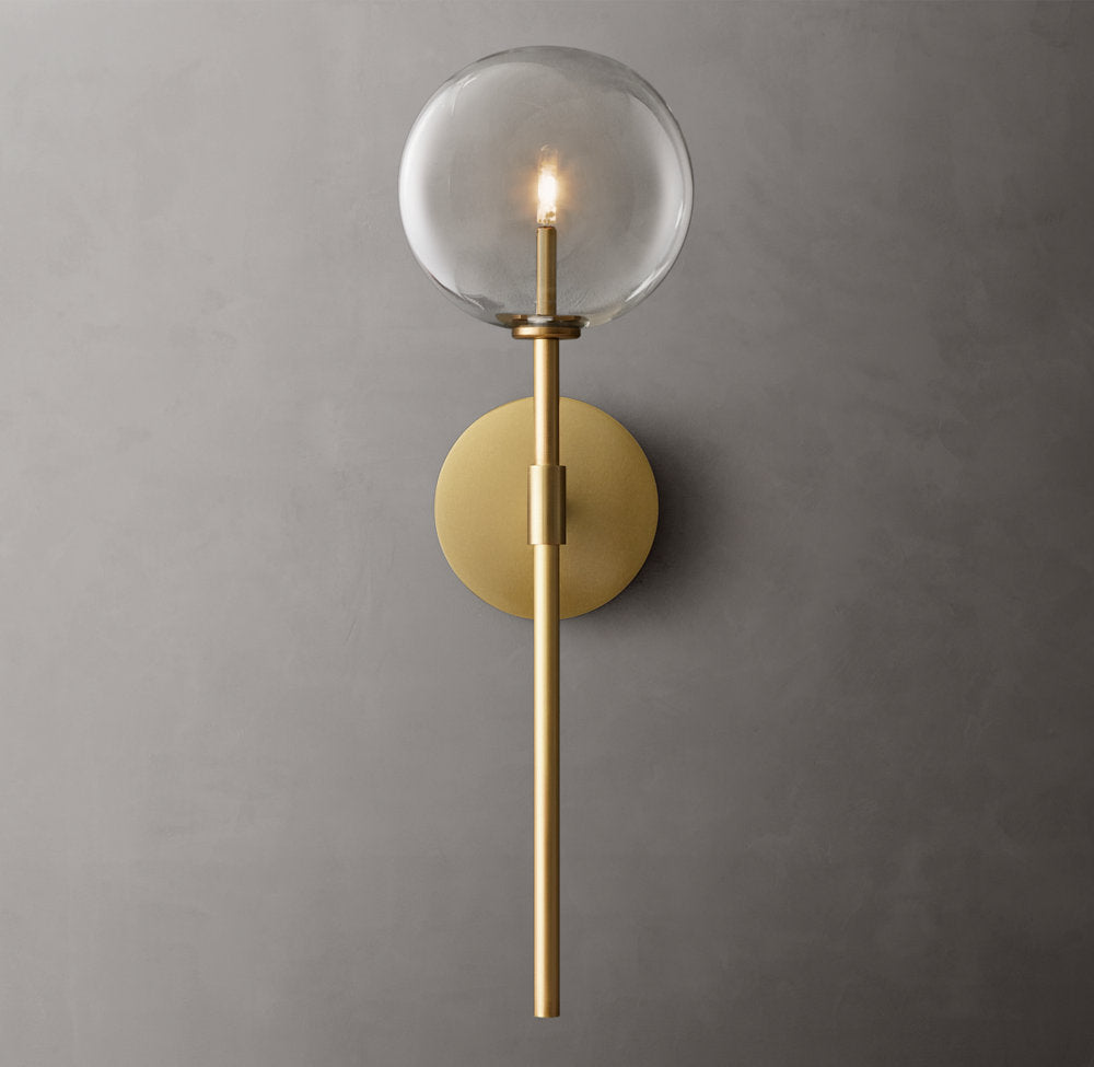 Clear Borosilicate Globe Wall Light