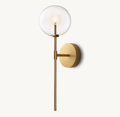 Clear Borosilicate Globe Wall Light