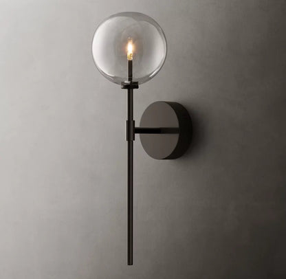 Clear Borosilicate Globe Wall Light