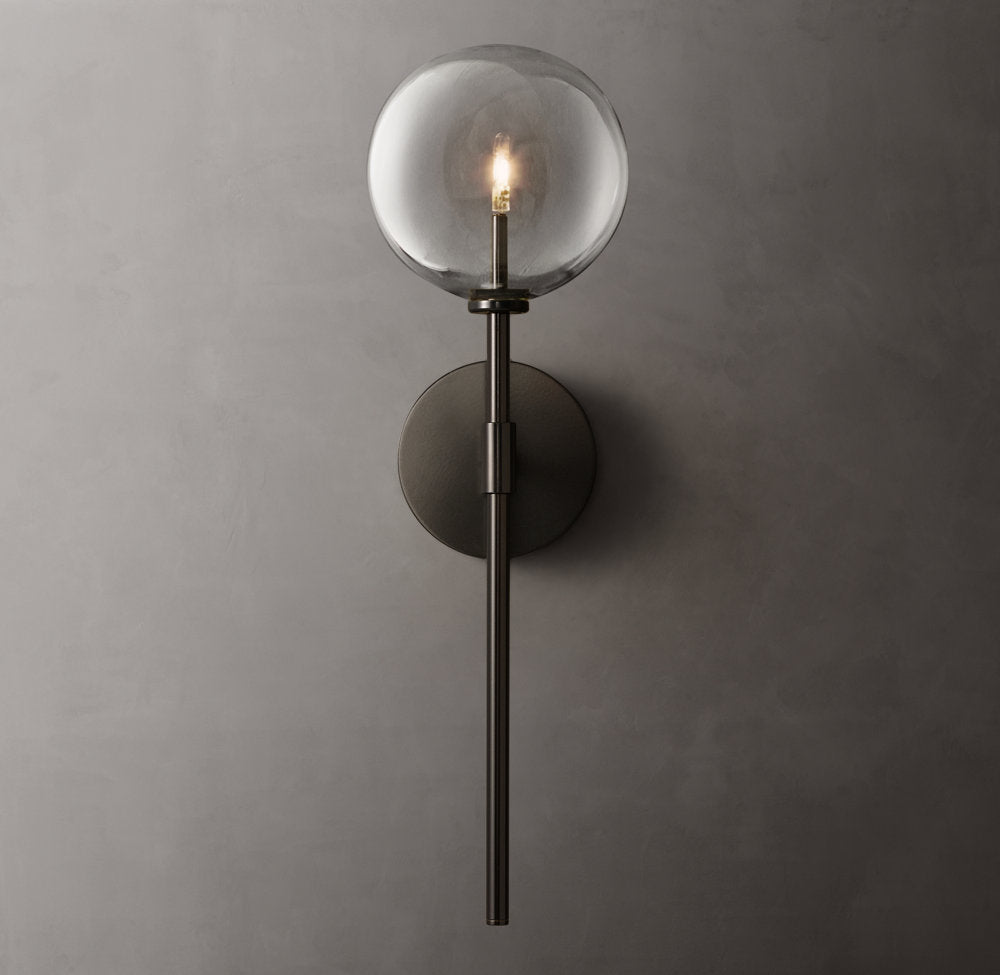 Clear Borosilicate Globe Wall Light