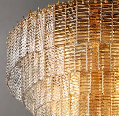 Clear Cast Glass Cascade Chandelier