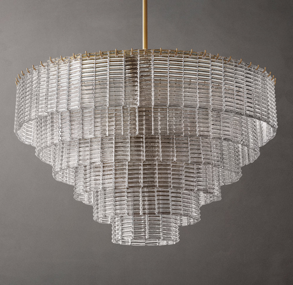 Clear Cast Glass Cascade Chandelier