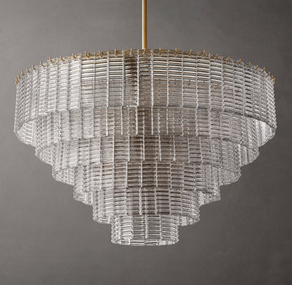 Clear Cast Glass Cascade Chandelier