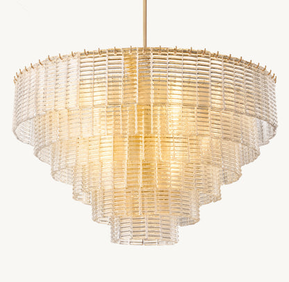 Clear Cast Glass Cascade Chandelier