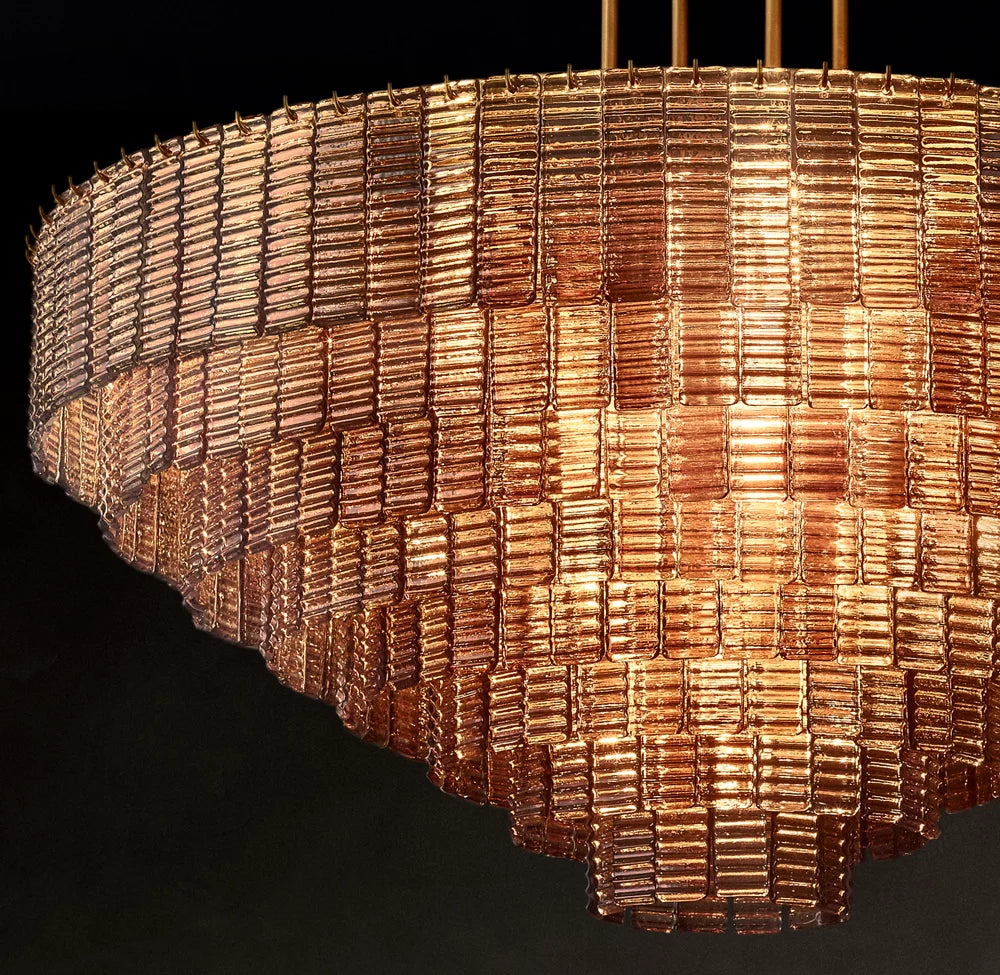 Clear Cast Glass Cascade Chandelier