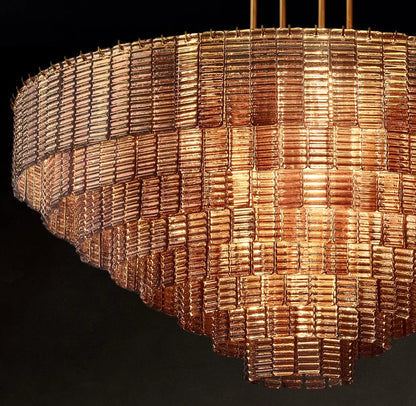 Clear Cast Glass Cascade Chandelier