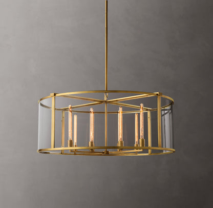 Clear Glass Architectural Ring Chandelier